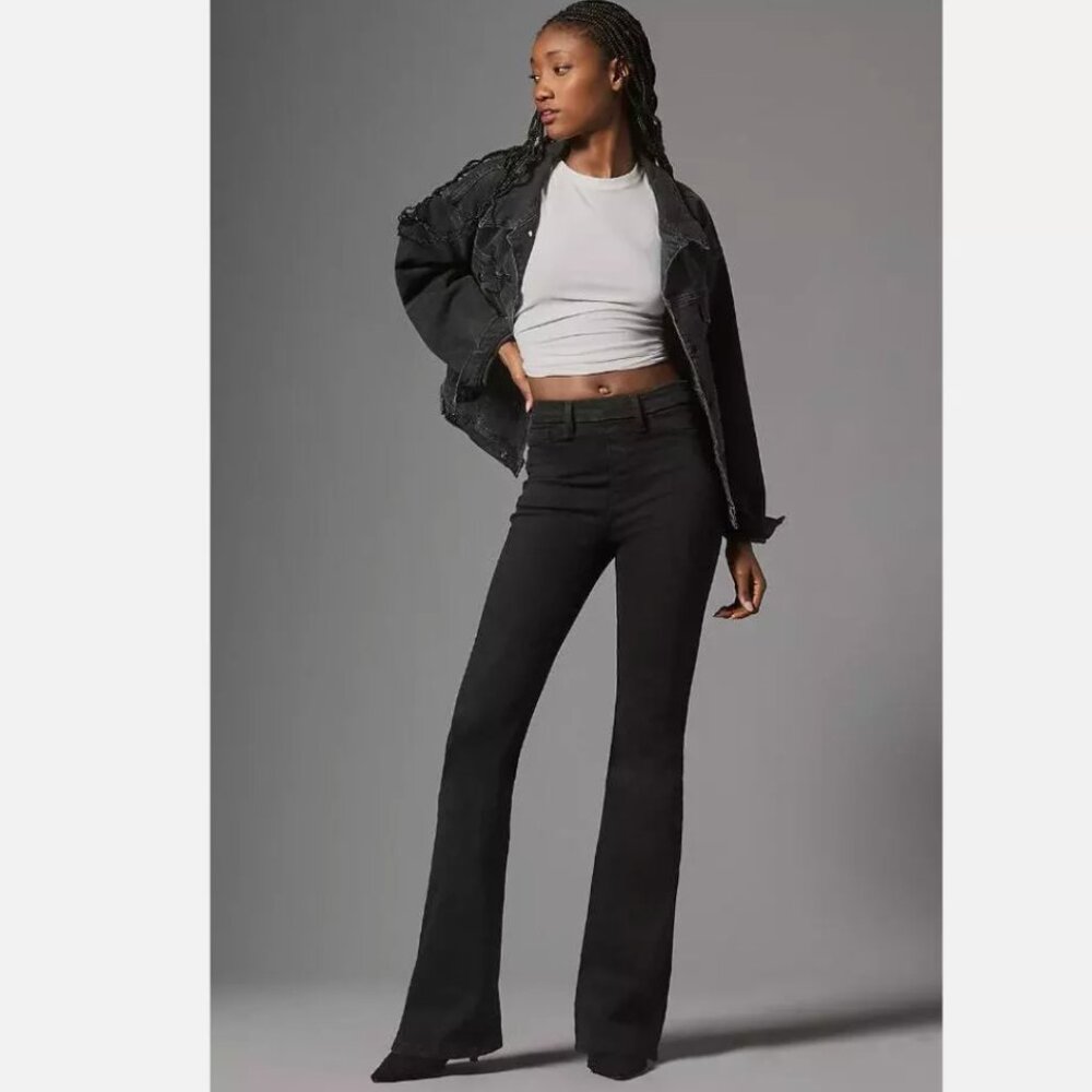 Brand New Good American Pull-On High-Rise Flare Jeans